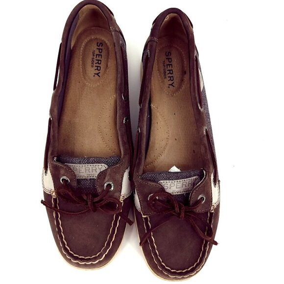 Sperry Women's 10M Angelfish Loafer Lace-Up Nautical Textured Boat Shoes - Picture 3 of 14